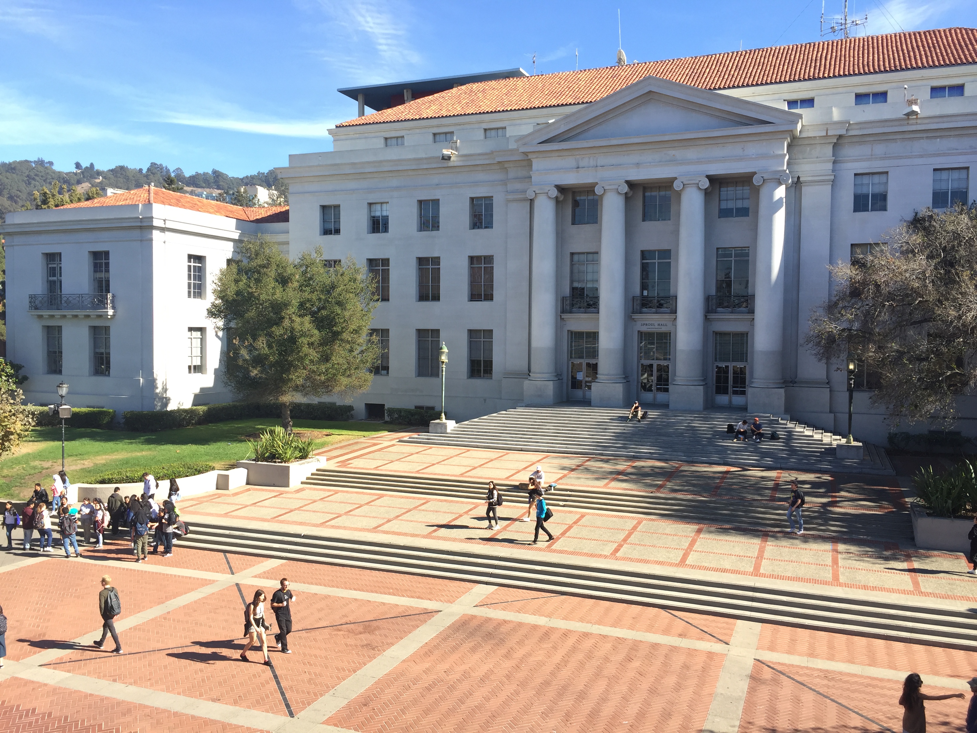 overhead shot of sproul hall uc berkeley